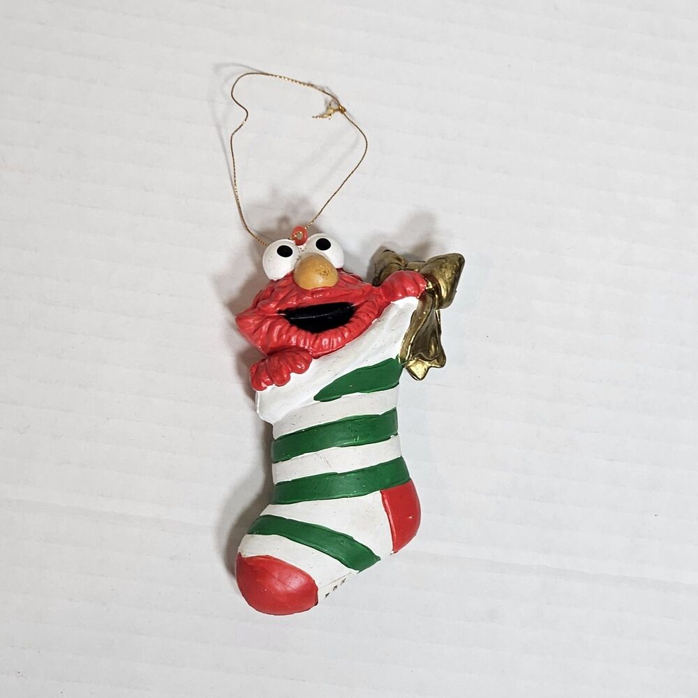 Vintage 1993 Sesame Street Kurt Adler Christmas Ornament Elmo in Stocking
